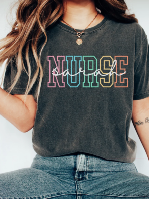 Comfort Colors Personalized Nurse T-Shirt